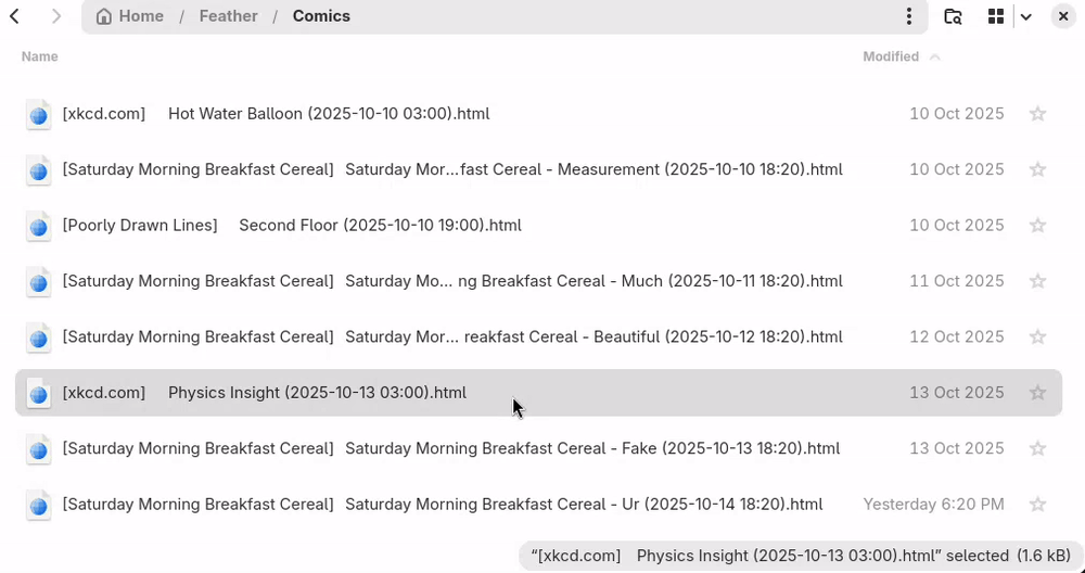 Marking an article as read by deleting the article file